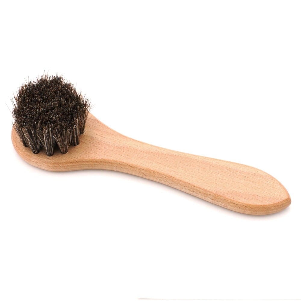 Shoe polish applicator brush