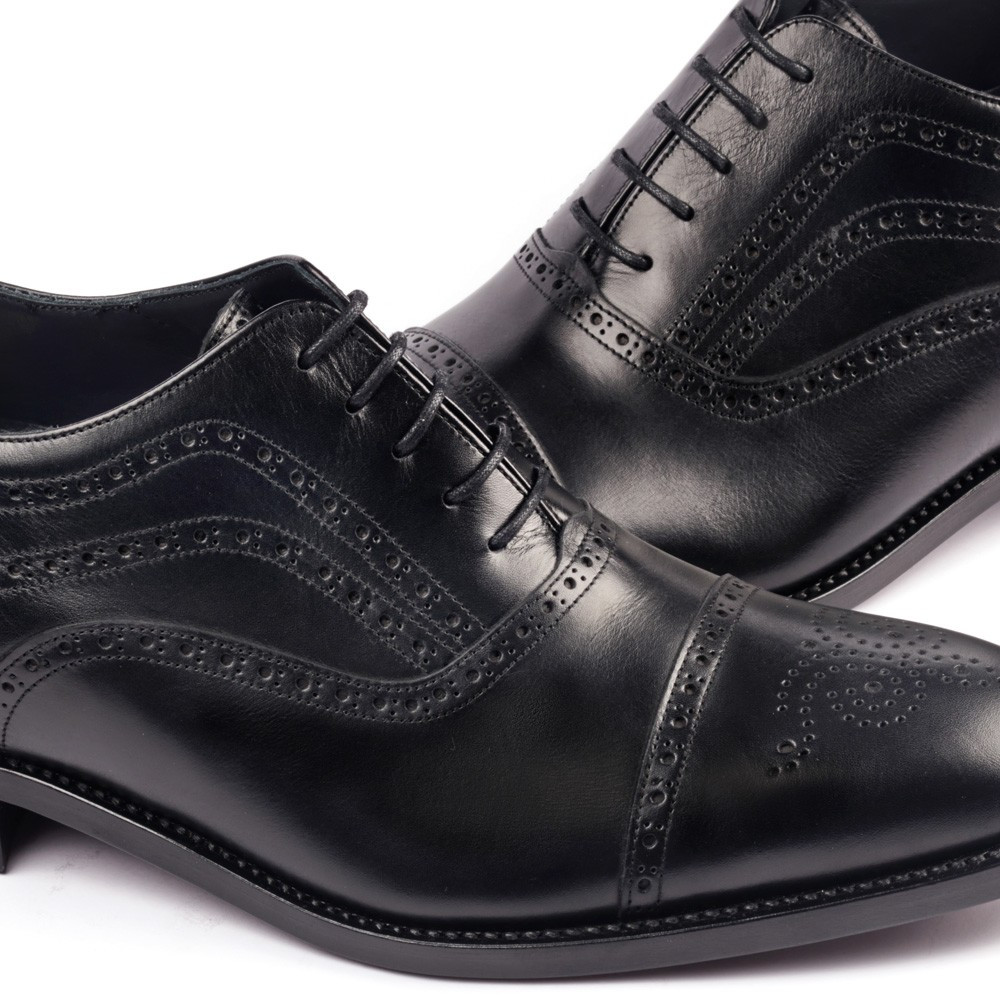 Sapatos para elevar a altura para homem Basilea Preto