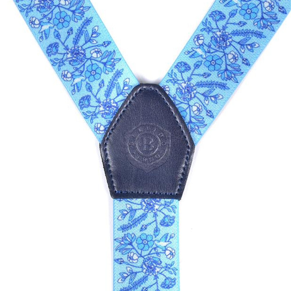Bretelles en bleu avec imprimé floral