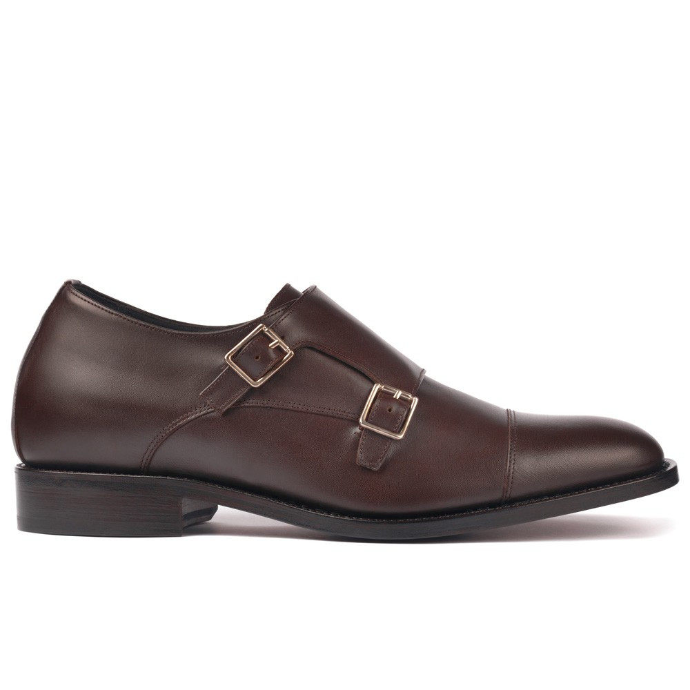Sapatos para elevar a altura para homem Bristol Castanho