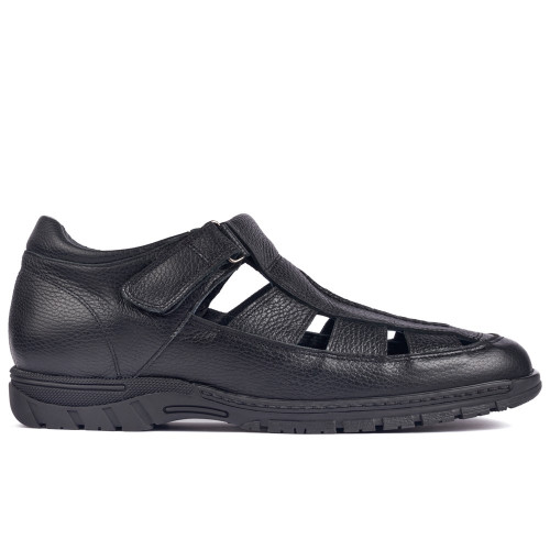 Zapatos con alzas para hombre Sandalia Negro 2