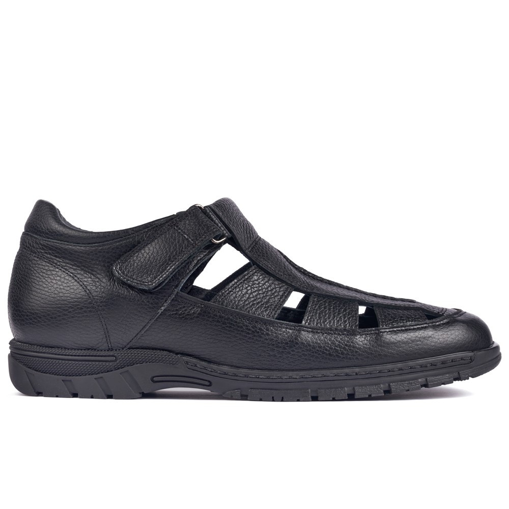 Sapatos para elevar a altura para homem Sandalia Preto