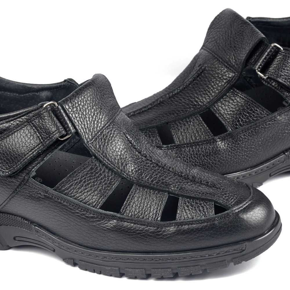 Sapatos para elevar a altura para homem Sandalia Preto