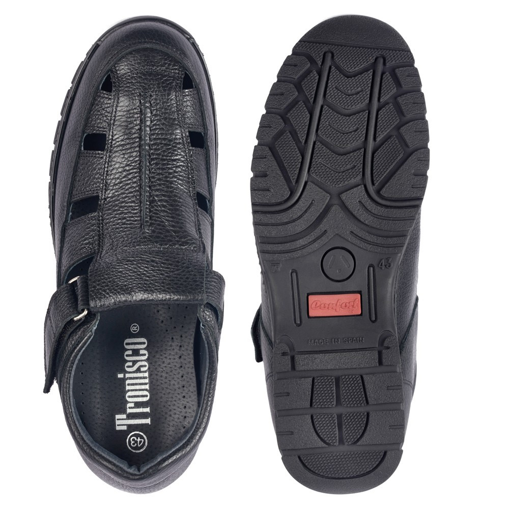 Sapatos para elevar a altura para homem Sandalia Preto