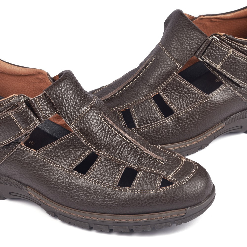 Chaussures réhaussantes en cuir de qualité Sandalia brun