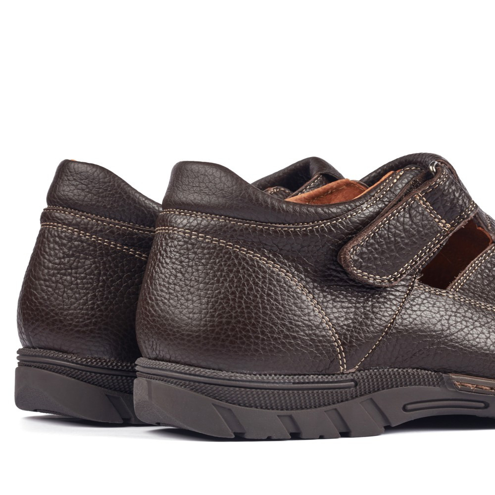 Chaussures réhaussantes en cuir de qualité Sandalia brun