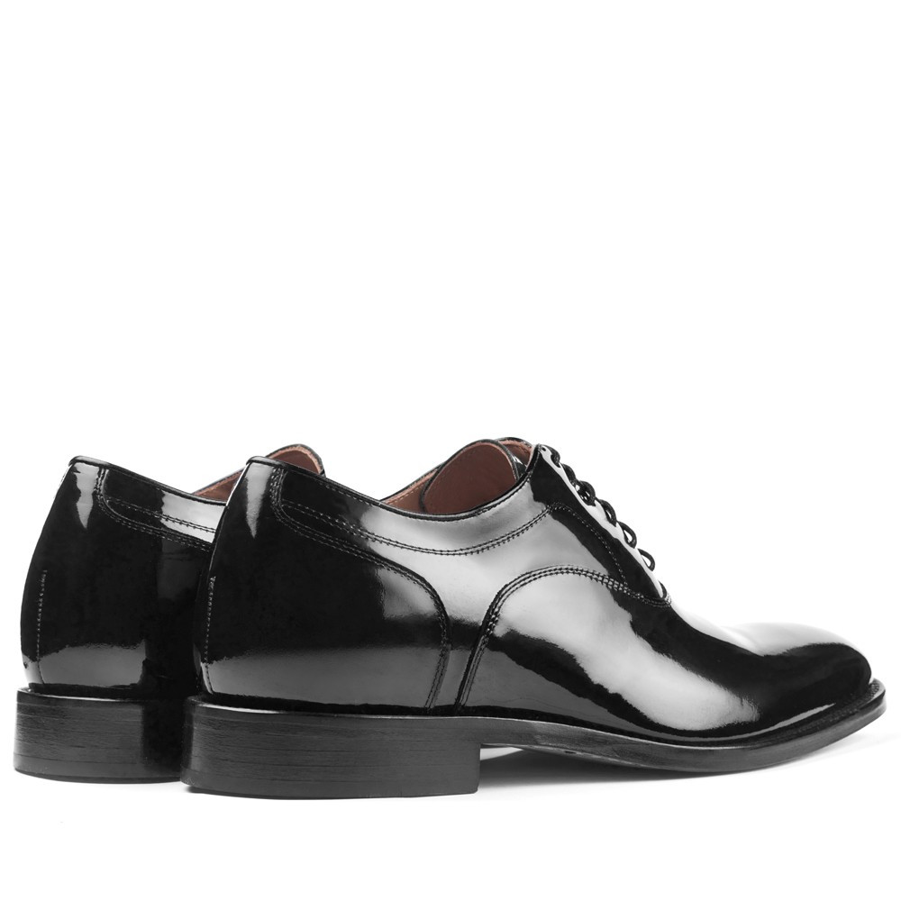 Scarpe da uomo con rialzo in vernice Charol nero