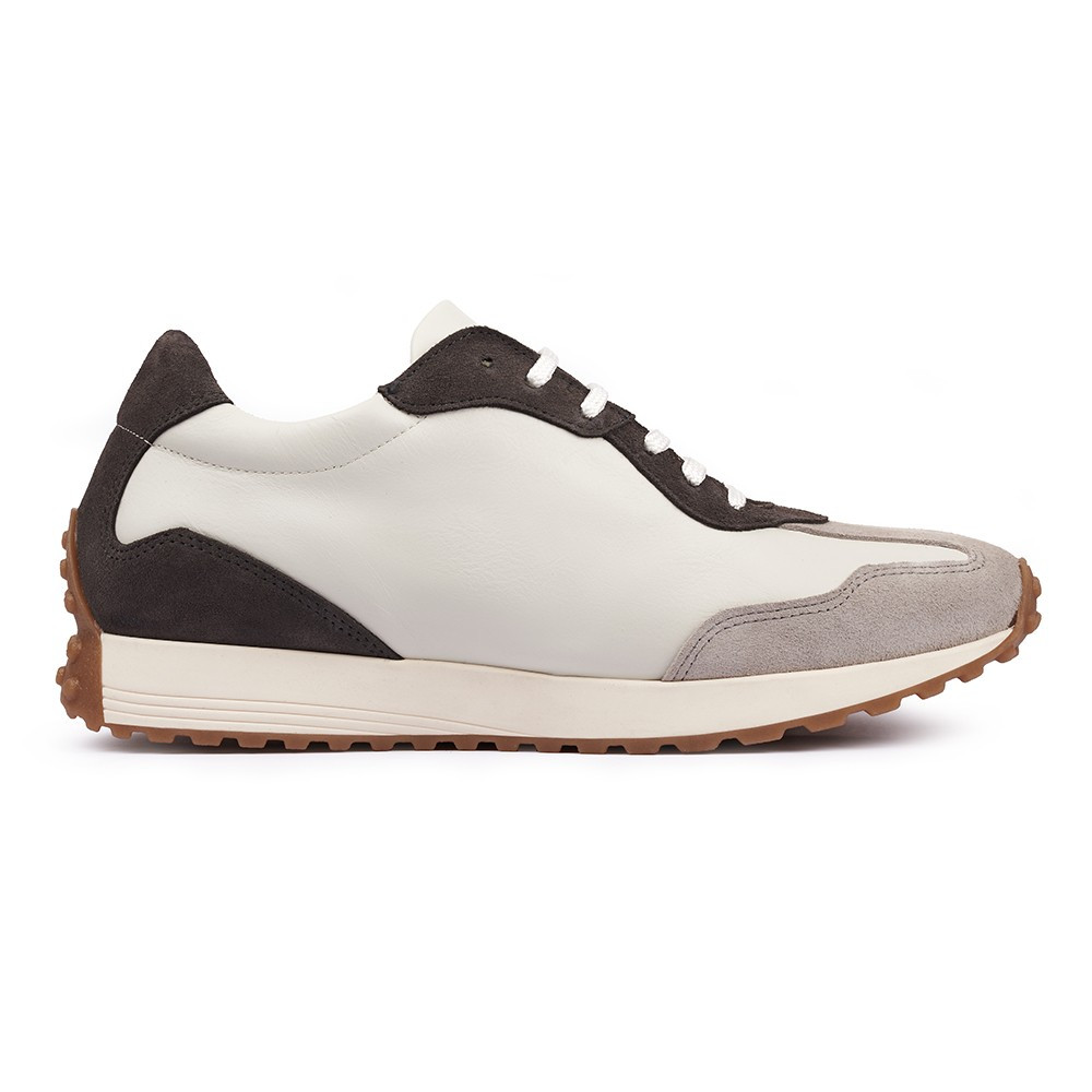 Scarpe con rialzo in pelle da uomo Melbourne grigio