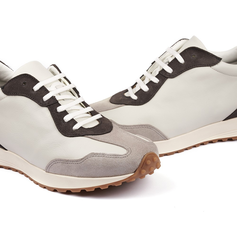 Scarpe con rialzo in pelle da uomo Melbourne grigio