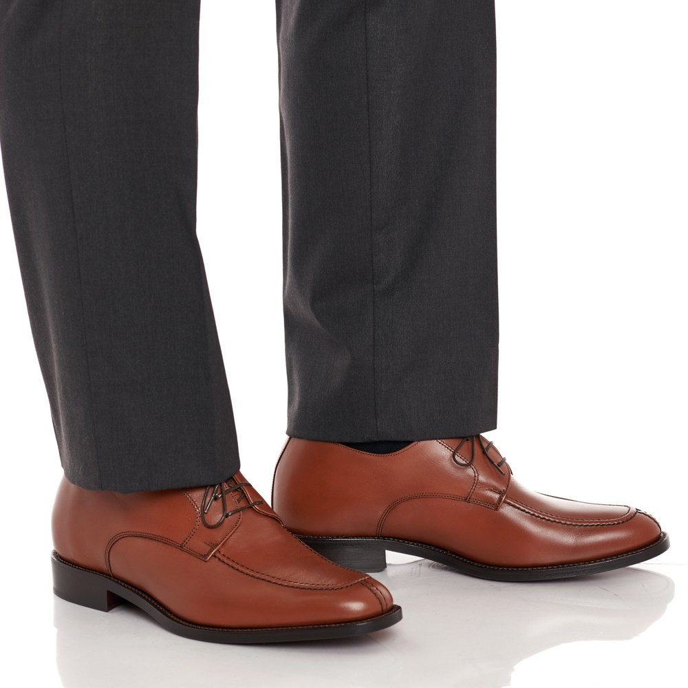 Sapatos para elevar a altura para homem Bordeaux Castanho