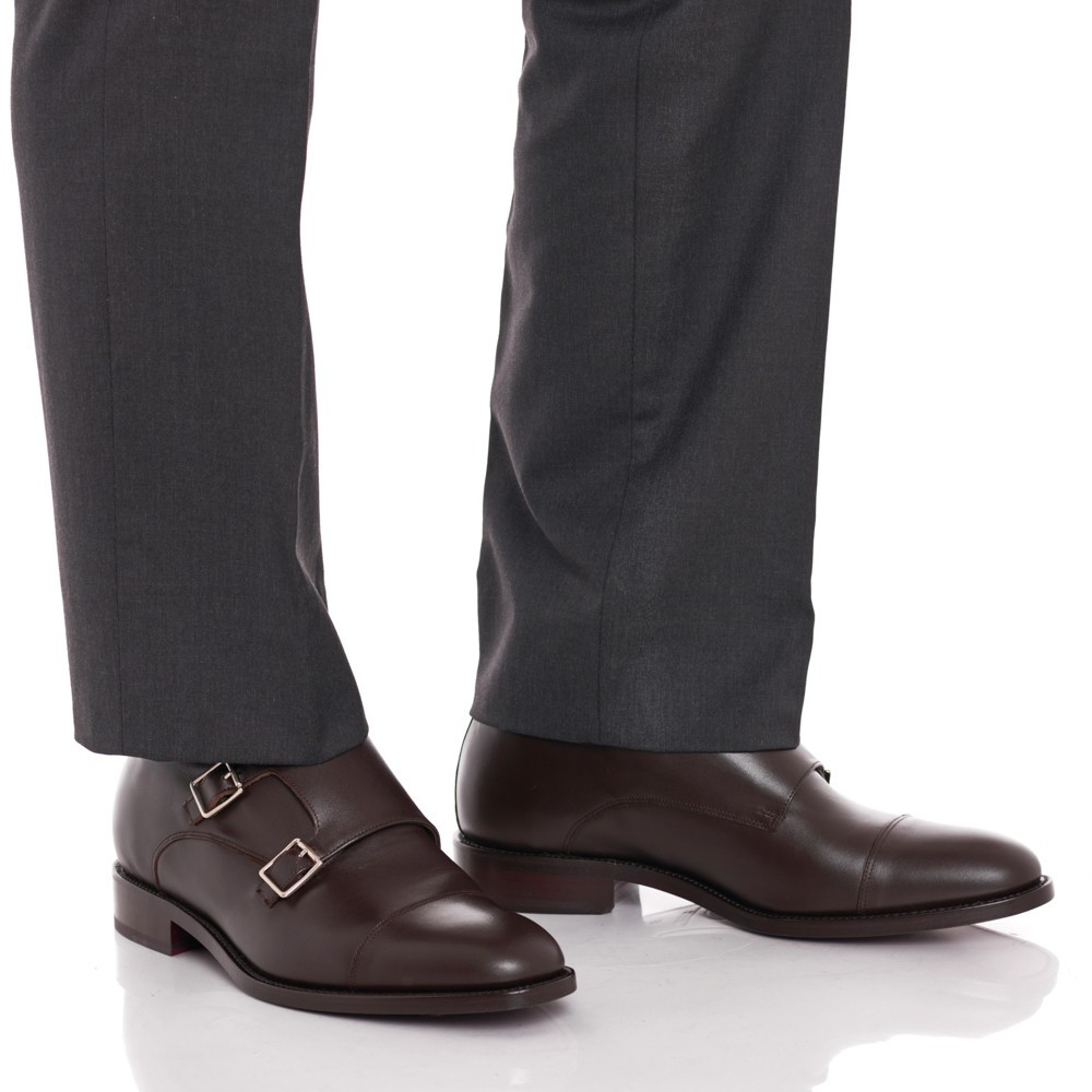 Sapatos para elevar a altura para homem Bristol Castanho