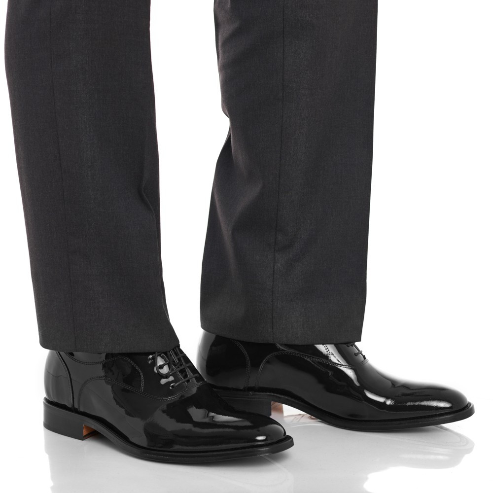 Height incresing shoes for men Charol Black