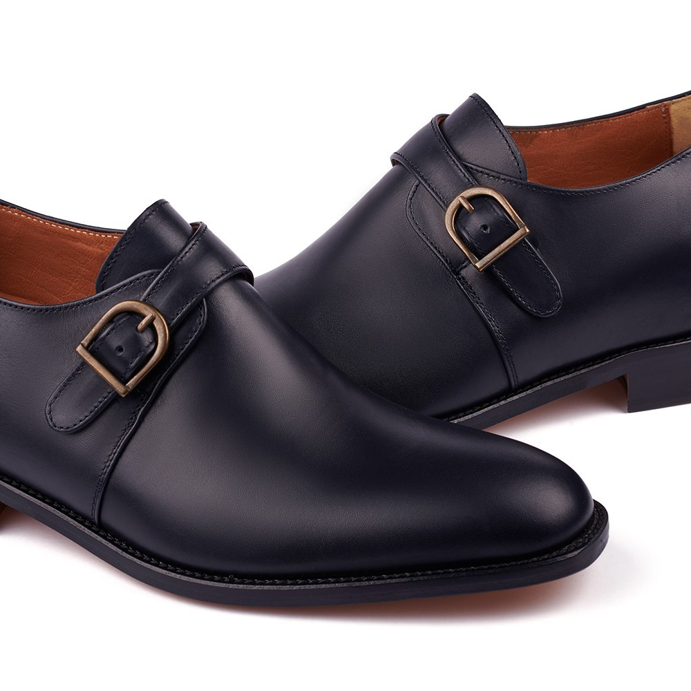 Scarpe con rialzo in pelle da uomo Perugia blu