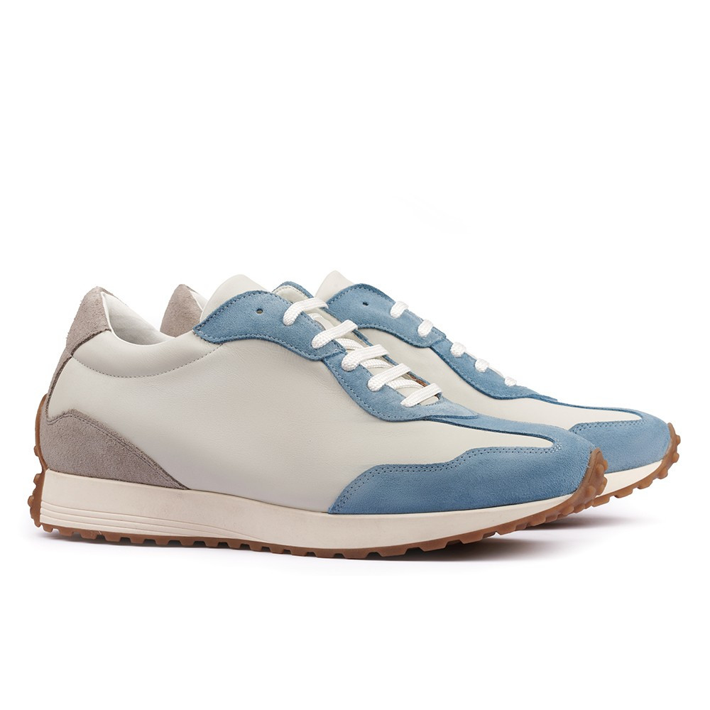 Scarpe con rialzo in pelle da uomo Melbourne blu
