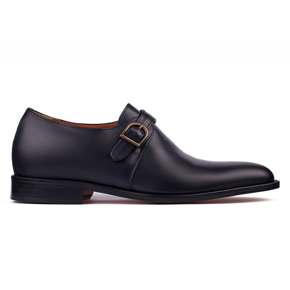 Scarpe con rialzo in pelle da uomo Perugia blu