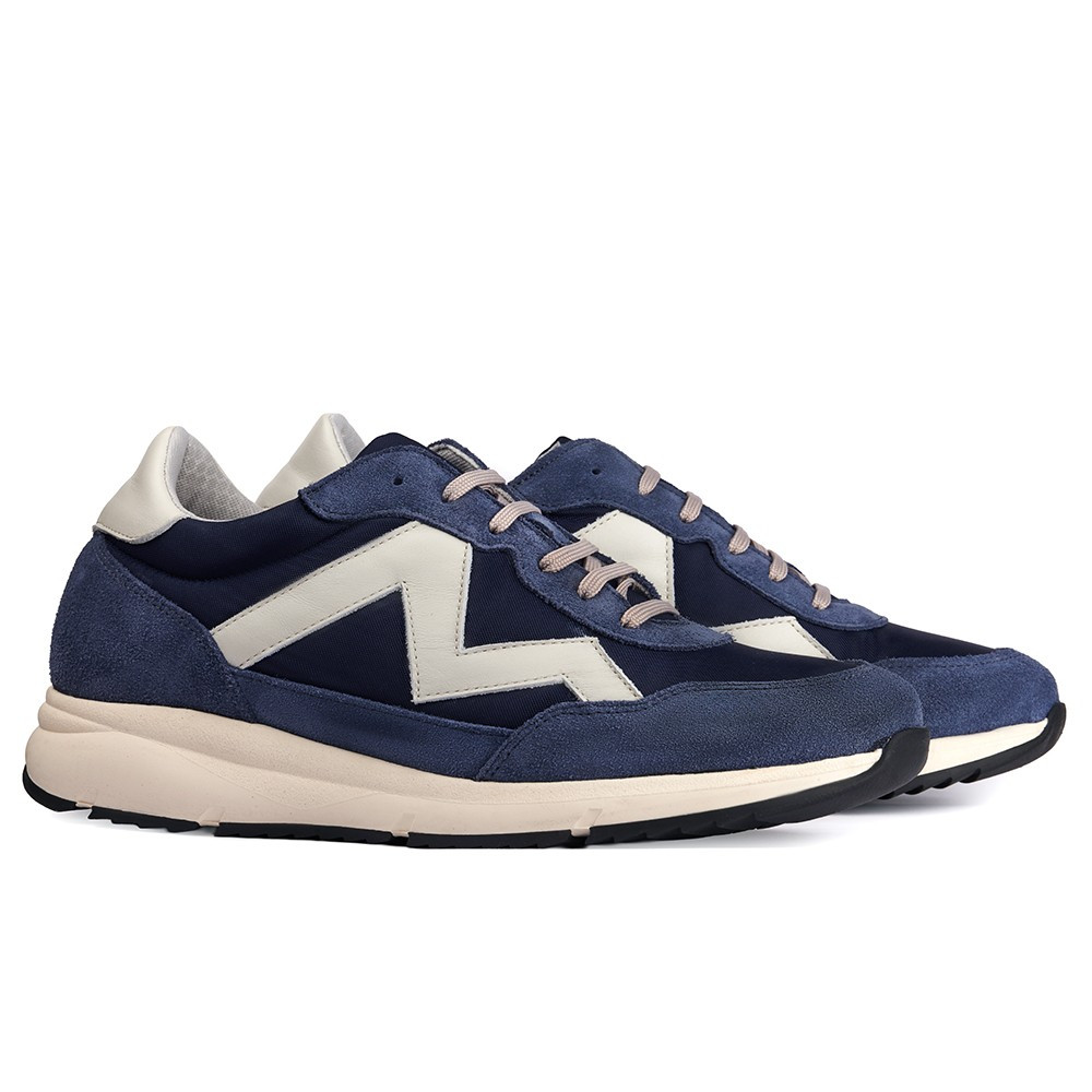 Scarpe con rialzo in pelle da uomo Chicago blu