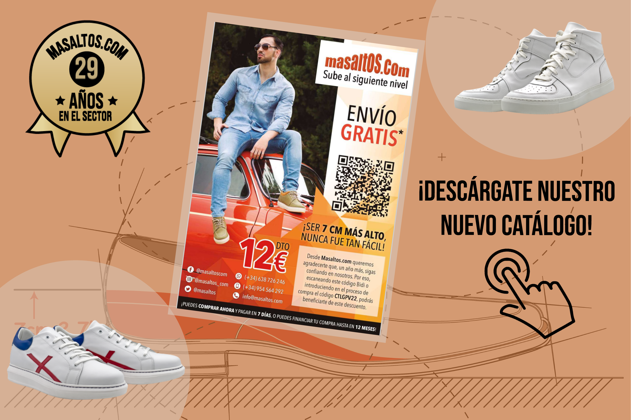 Zapatos con alzas que aumentan la altura en 7 cm | Masaltos